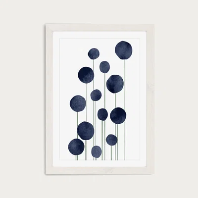 Bombinate.com Water Flowers Art Print White Frame