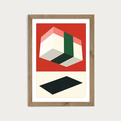 Bombinate.com Flying Nigiri Art Print Oak Frame