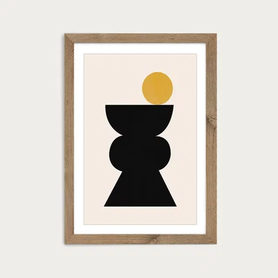 Bombinate.com Totem 04 Art Print Oak Frame