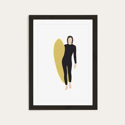 Bombinate.com Mellow Yellow Art Print Black Frame