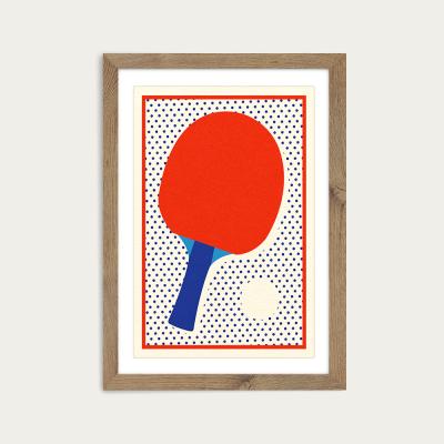 Bombinate.com Ping Pong Dots Art Print Oak Frame