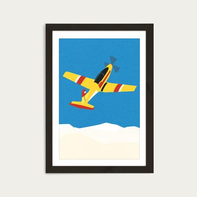 Bombinate.com Aircraft Over The Clouds Art Print Black Frame