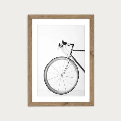 Bombinate.com Ride My Bike - Black & White Edition Art Print Oak Frame