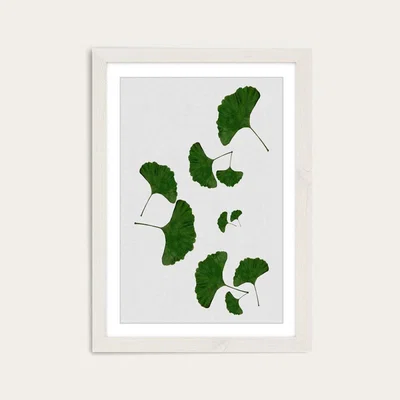 Bombinate.com Ginkgo Leaf I Art Print White Frame
