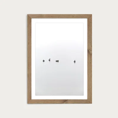 Bombinate.com Floating Between Fog and Sea Art Print Oak Frame