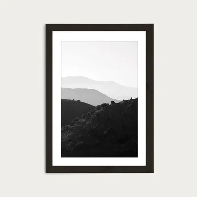 Bombinate.com Mountains in The Shades of Grey Art Print Black Frame