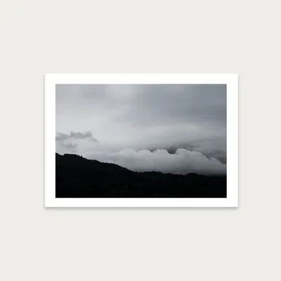 Bombinate.com Black Mountains and White Clouds Art Print Unframed