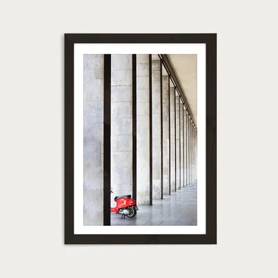 Bombinate.com Vespa Milano Duk Final Art Print Black Frame