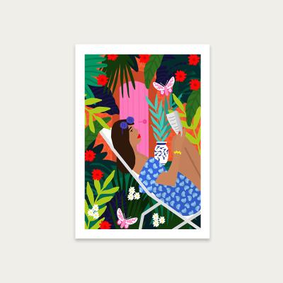 Bombinate.com Very Tropical Girl Art Print Unframed