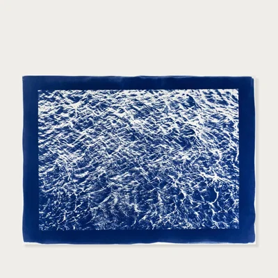 Bombinate.com Pacific Ocean Currents Handmade Cyanotype Art Print