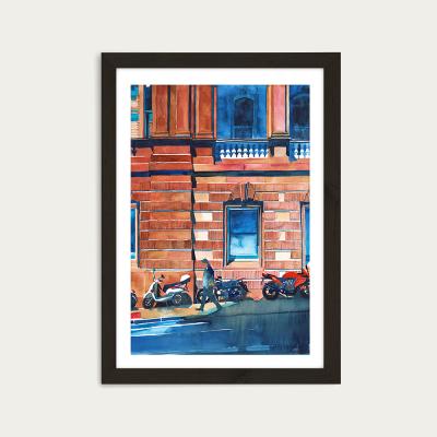Bombinate.com Man on the Street Art Print Black Frame