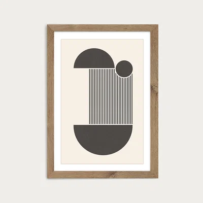 Bombinate.com Block I Art Print Oak Frame