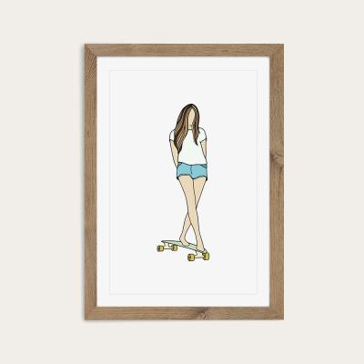 Bombinate.com Stars Art Print Oak Frame