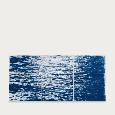 Bombinate.com Moonlight Ripples over Lake Como Handmade Cyanotype Art Print