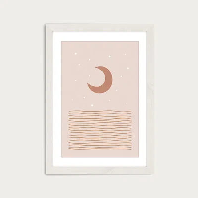 Bombinate.com Blush Moon Art Print White Frame