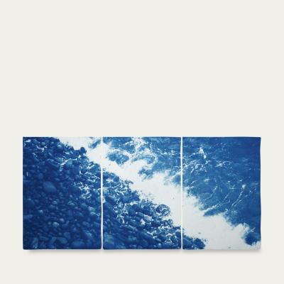 Bombinate.com British Pebble Beach Handmade Cyanotype Art Print