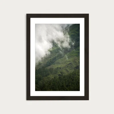 Bombinate.com Hiking Through Clouds & Fog Art Print Black Frame