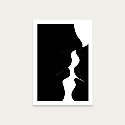 Bombinate.com Unframed Just a Little Kiss Black Art Print