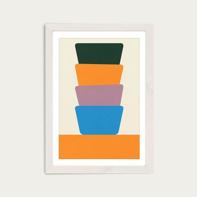 Bombinate.com Four Bowls II Art Print White Frame