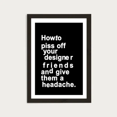 Bombinate.com The Headache Art Print Black Frame