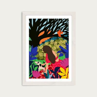 Bombinate.com Relaxing Under My Favorite Tree Art Print White Frame