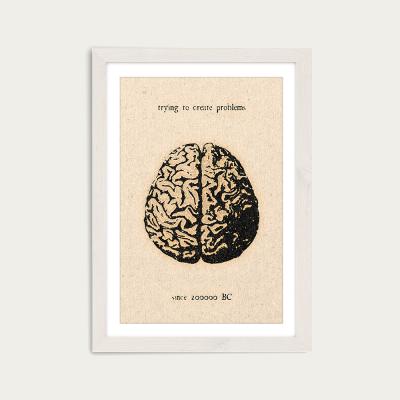 Bombinate.com The Brain Art Print White Frame