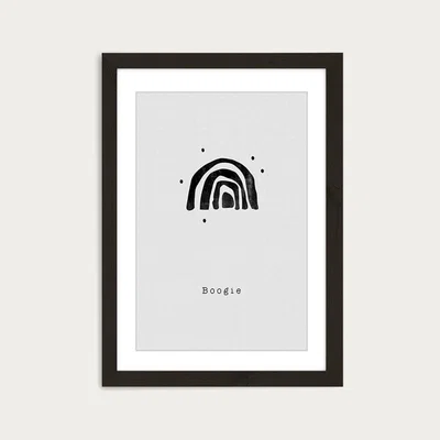 Bombinate.com Quote Set - Boogie Art Print Black Frame