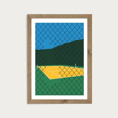 Bombinate.com Forest Hills Tennis Club Art Print Oak Frame