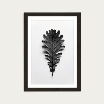 Bombinate.com Autumn Treasures - Black Oak Leaf Art Print Black Frame