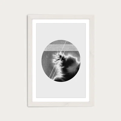 Bombinate.com Lines and Circle Art Print White Frame
