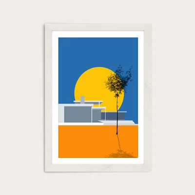 Bombinate.com Minimal House No.3 Art Print White Frame