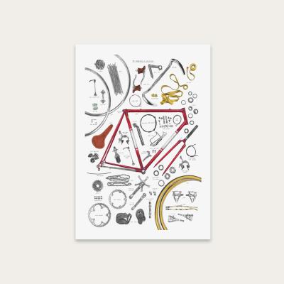 Bombinate.com Unframed Anatomy Of A Bicycle Art Print