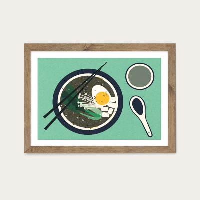 Bombinate.com Breakfast at Mr Chan Art Print Oak Frame