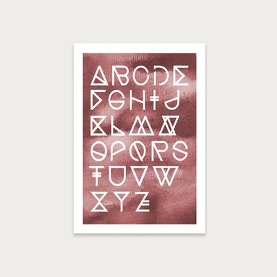 Bombinate.com Geometrical ABC – Peach Aquarelle Art Print Unframed