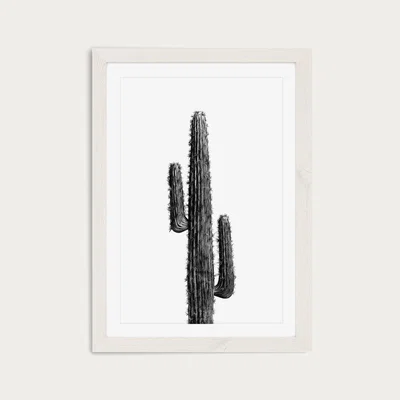 Bombinate.com Cactus Black and White 1 Art Print White Frame