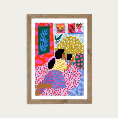 Bombinate.com Relax And Chill Art Print Oak Frame
