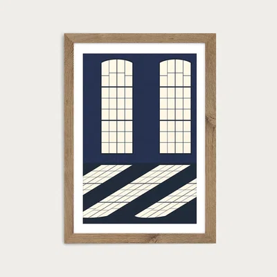 Bombinate.com Studio Batterie Art Print Oak Frame