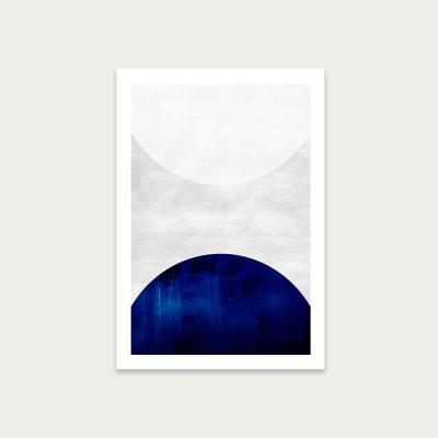 Bombinate.com White and Cobalt Art Print Unframed