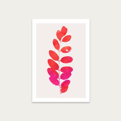 Bombinate.com Leaf Print Pink Art Print Unframed