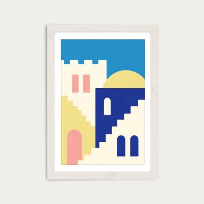 Bombinate.com Houses and Stairs of Rabat Art Print White Frame