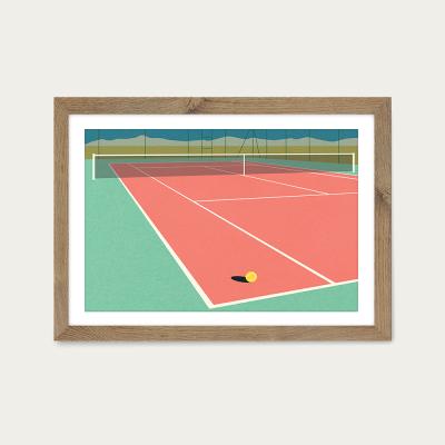 Bombinate.com Nevada Tennis Court II Art Print Oak Frame