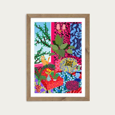 Bombinate.com Living Room With A View Art Print Oak Frame