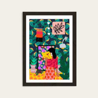 Bombinate.com Reading all Day Art Print Black Frame