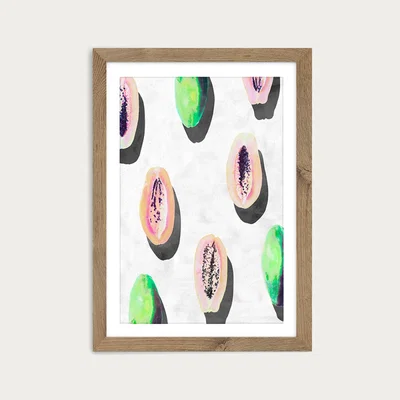 Bombinate.com Fruit No. 11.1 Art Print Oak Frame