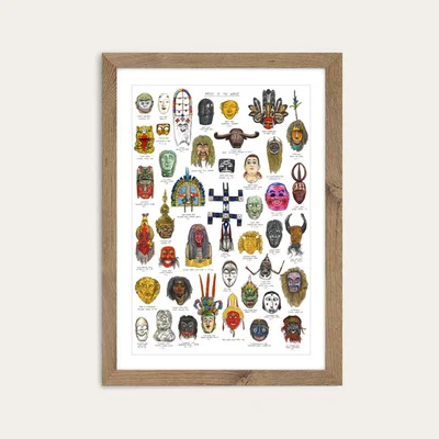 Bombinate.com Oak Frame Masks Art Print