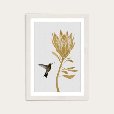 Bombinate.com Hummingbird & Flower I A Art Print White Frame