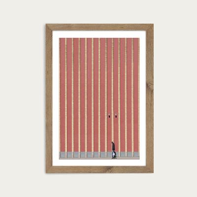 Bombinate.com Striped Walker Art Print Oak Frame