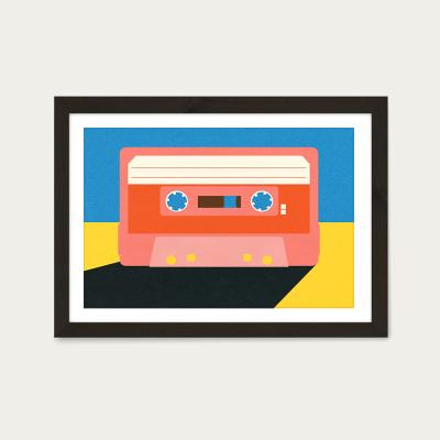 Bombinate.com Coral Tape Art Print Black Frame