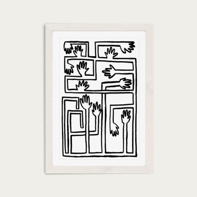 Bombinate.com Hand Salad Art Print White Frame