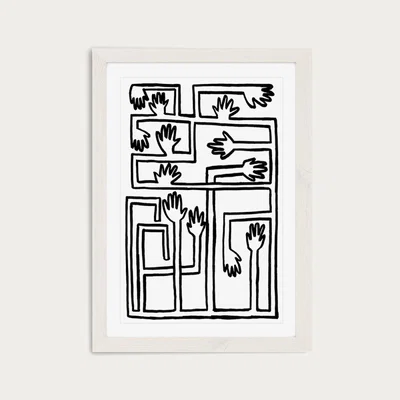 Bombinate.com Hand Salad Art Print White Frame